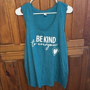 District Pefect Tri Teal Sleeveless Inspirational Graphic Tank Top Size 3XL